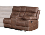 Rudger 3-Piece Manual Reclining Sectional, Chestnut from Steve Silver - Luna Furniture