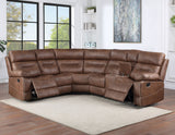 Rudger 3-Piece Manual Reclining Sectional, Chestnut from Steve Silver - Luna Furniture