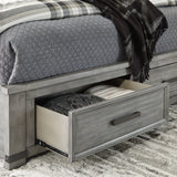 Russelyn California King Storage Bed with Dresser in Gray from Ashley - Luna Furniture