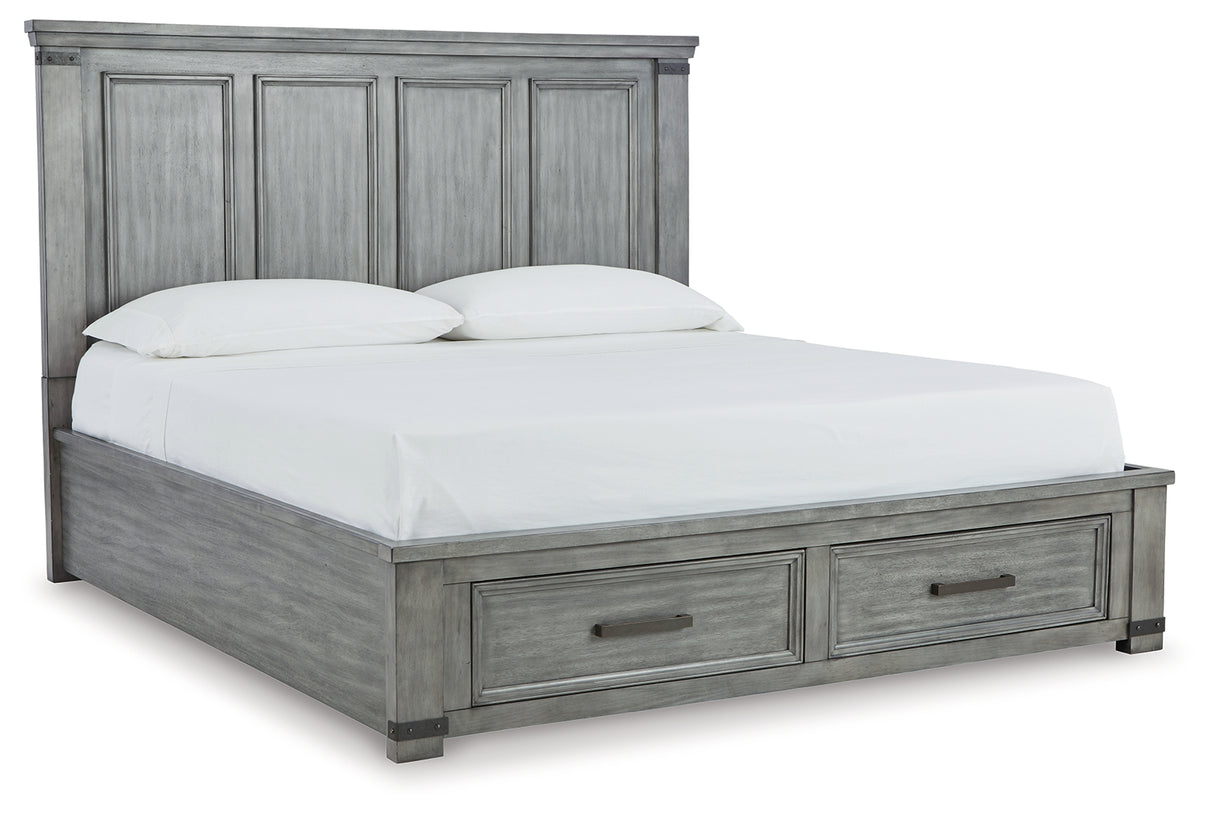 Russelyn California King Storage Bed with Dresser in Gray from Ashley - Luna Furniture