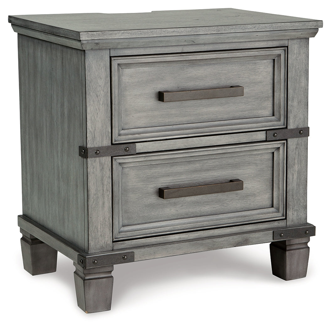 Russelyn California King Storage Bed with Mirrored Dresser, Chest and 2 Nightstands in Gray from Ashley - Luna Furniture