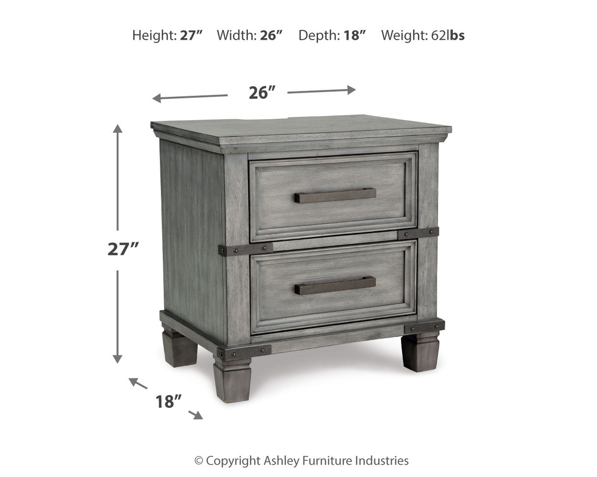 Russelyn California King Storage Bed with Mirrored Dresser, Chest and 2 Nightstands in Gray from Ashley - Luna Furniture