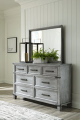 Russelyn California King Storage Bed with Mirrored Dresser, Chest and 2 Nightstands in Gray from Ashley - Luna Furniture