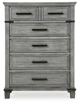 Russelyn California King Storage Bed with Mirrored Dresser, Chest and 2 Nightstands in Gray from Ashley - Luna Furniture