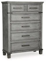 Russelyn California King Storage Bed with Mirrored Dresser, Chest and 2 Nightstands in Gray from Ashley - Luna Furniture