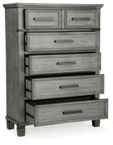 Russelyn California King Storage Bed with Mirrored Dresser, Chest and 2 Nightstands in Gray from Ashley - Luna Furniture