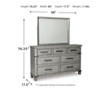 Russelyn California King Storage Bed with Mirrored Dresser in Gray from Ashley - Luna Furniture