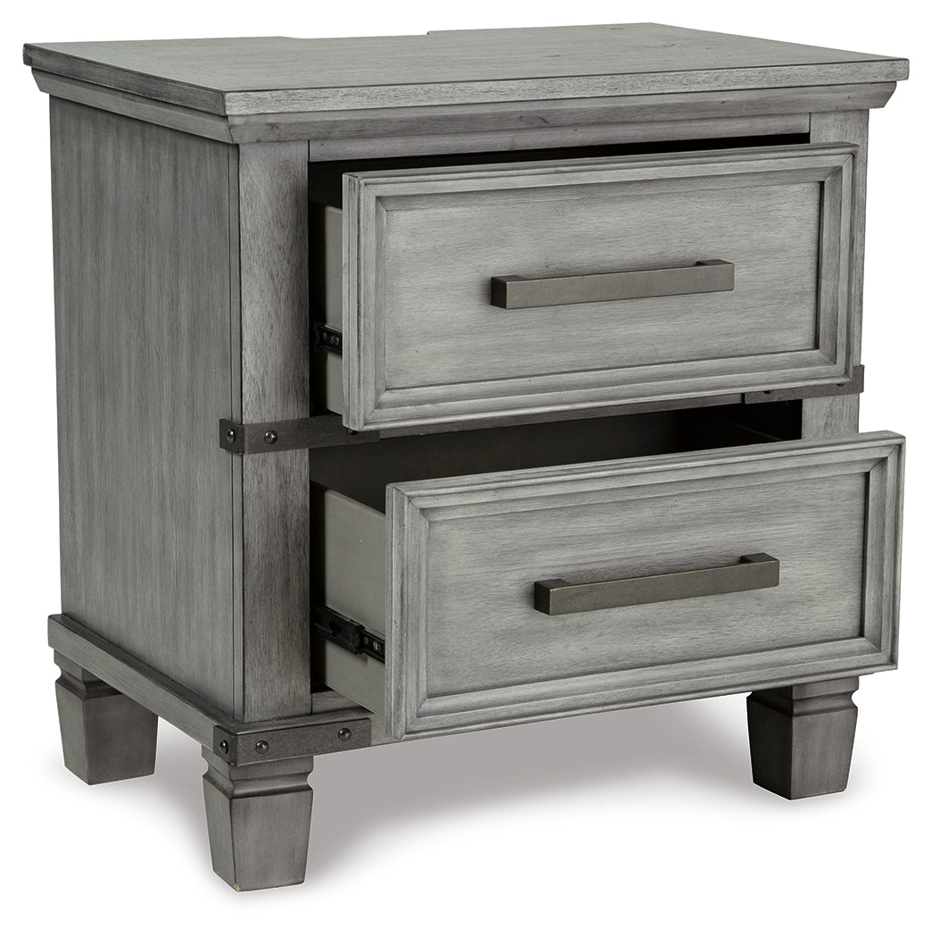 Russelyn King Storage Bed with Mirrored Dresser, Chest and 2 Nightstands in Gray from Ashley - Luna Furniture