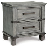 Russelyn King Storage Bed with Mirrored Dresser, Chest and 2 Nightstands in Gray from Ashley - Luna Furniture