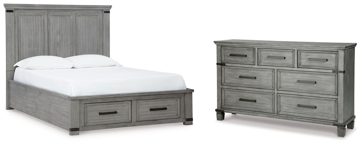 Russelyn Queen Storage Bed with Dresser in Gray from Ashley - Luna Furniture