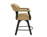 Rylie 24″ Counter Captains Chair, Black Finish with Sand Vegan Leather from Steve Silver - Luna Furniture