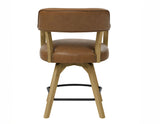 Rylie 24″ Counter Captains Chair, Natural Finish with Camel Vegan Leather from Steve Silver - Luna Furniture