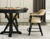 Rylie 48-inch Round Counter Dining Table with 4 Drawers and Game Top, Black Finish from Steve Silver - Luna Furniture