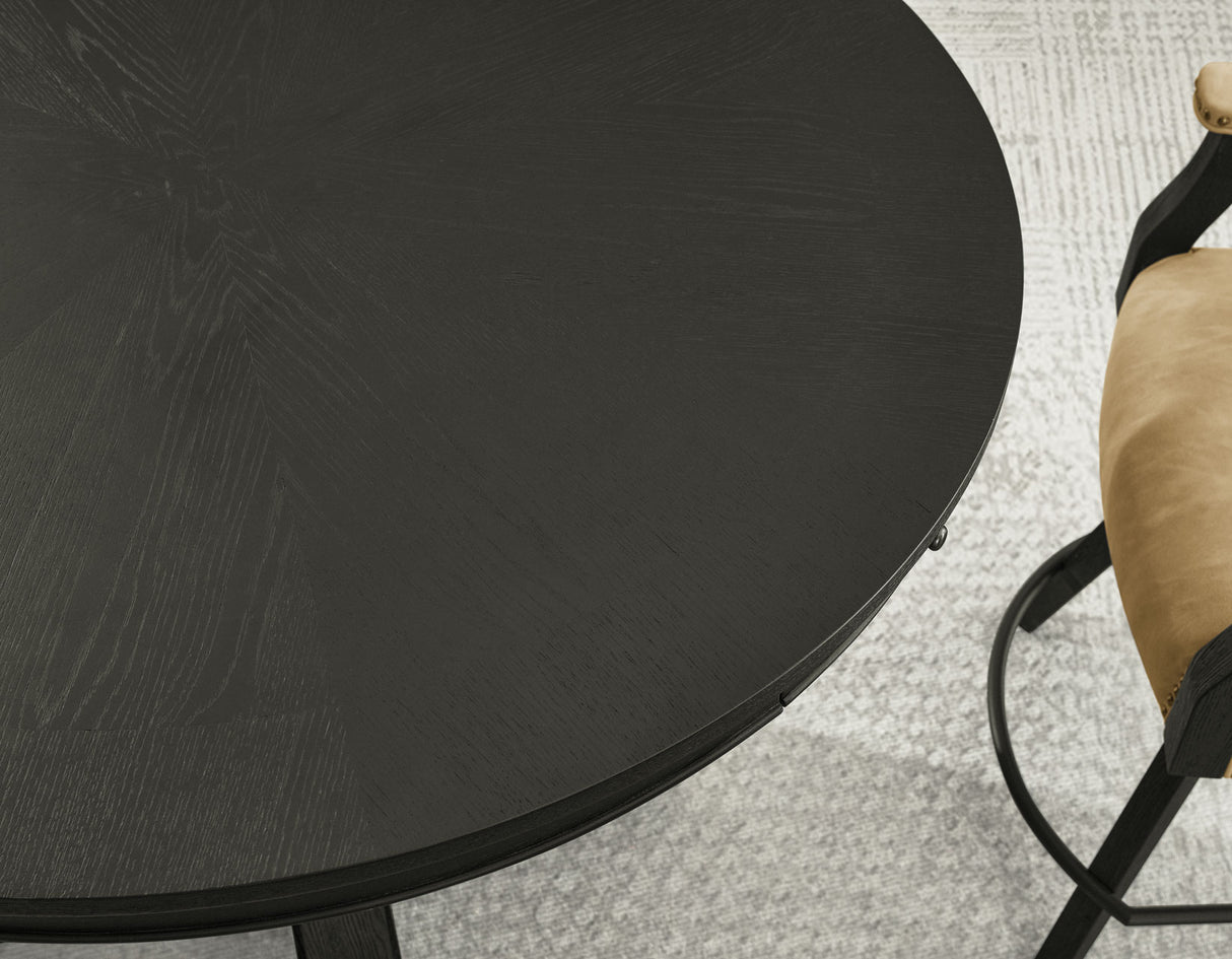 Rylie 48-inch Round Counter Dining Table with 4 Drawers and Game Top, Black Finish from Steve Silver - Luna Furniture