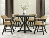 Rylie 48-inch Round Counter Dining Table with 4 Drawers and Game Top, Black Finish from Steve Silver - Luna Furniture