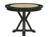 Rylie 48-inch Round Counter Dining Table with 4 Drawers and Game Top, Black Finish from Steve Silver - Luna Furniture