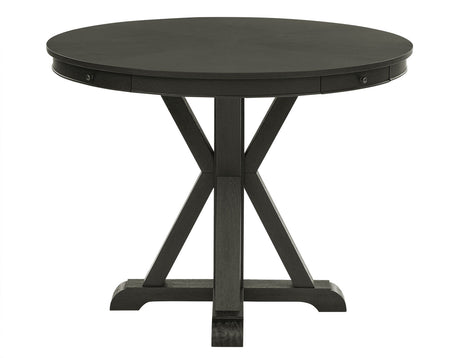 Rylie 48-inch Round Counter Dining Table with 4 Drawers, Black Finish from Steve Silver - Luna Furniture