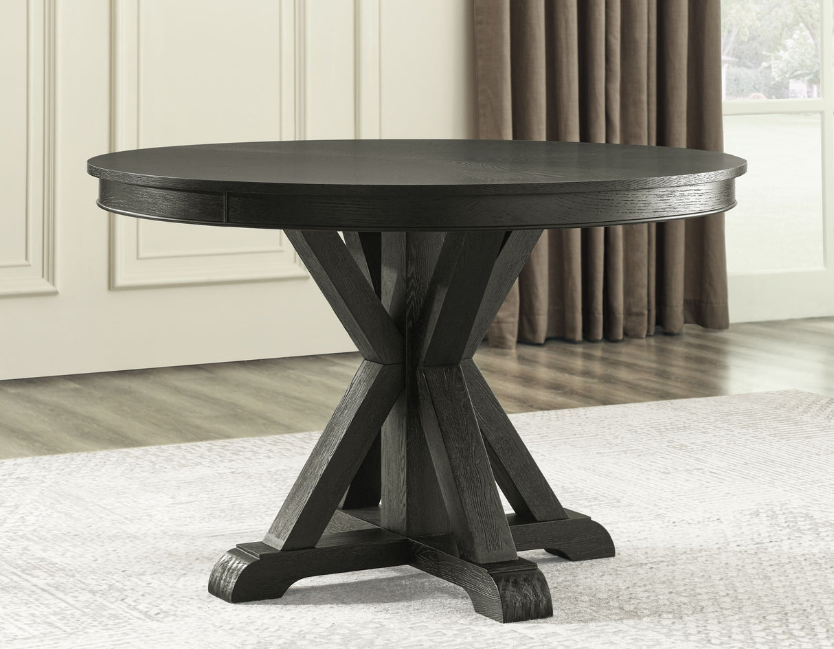 Rylie 48-inch Round Dining Table, Black Finish from Steve Silver - Luna Furniture