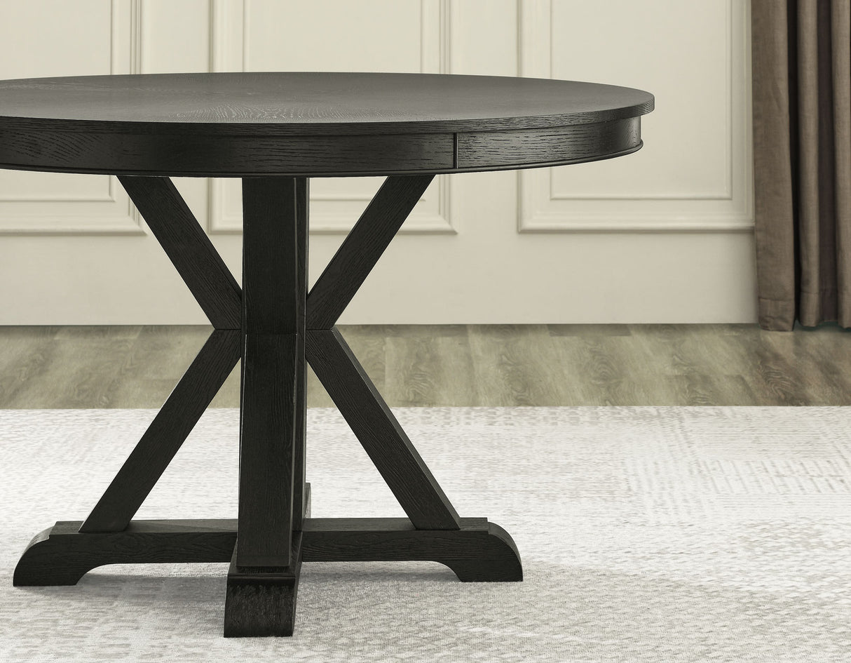 Rylie 48-inch Round Dining Table, Black Finish from Steve Silver - Luna Furniture