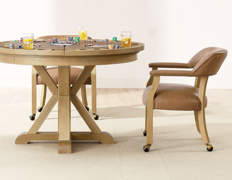 Rylie 6-Piece Game Dining Set, Natural Finish - SET | RL500GT | RL500TT | RL500DB | RL500ACN(4)