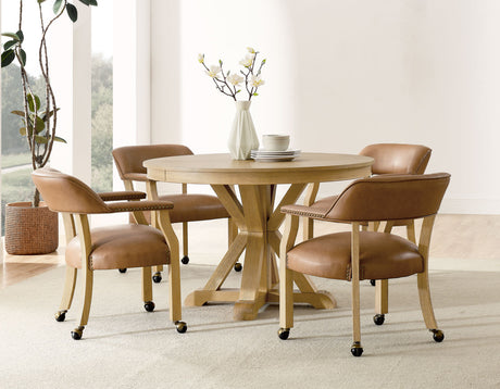 Rylie 6-Piece Game Dining Set, Natural Finish - SET | RL500GT | RL500TT | RL500DB | RL500ACN(4)