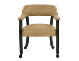 Rylie Captains Chair, Black Finish with Sand Vegan Leather from Steve Silver - Luna Furniture