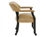 Rylie Captains Chair, Black Finish with Sand Vegan Leather from Steve Silver - Luna Furniture