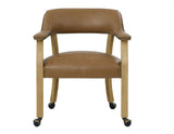 Rylie Captains Chair, Natural Finish with Camel Vegan Leather from Steve Silver - Luna Furniture