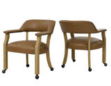 Rylie Captains Chair, Natural Finish with Camel Vegan Leather from Steve Silver - Luna Furniture