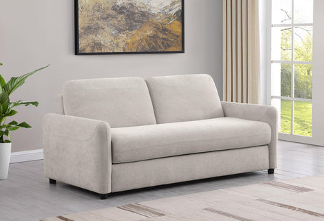 Rylie Upholstered Sofa Sleeper with Queen Mattress Beige from Coaster - Luna Furniture