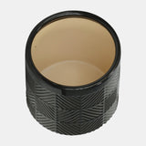 S/2 6/8" Textured Planters, Shiny Black from Sagebrook Home - Luna Furniture