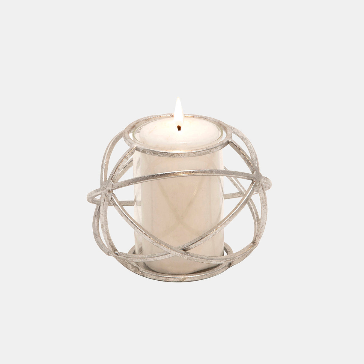 S/2 6" Orb Candle Holder , Silver from Sagebrook Home - Luna Furniture