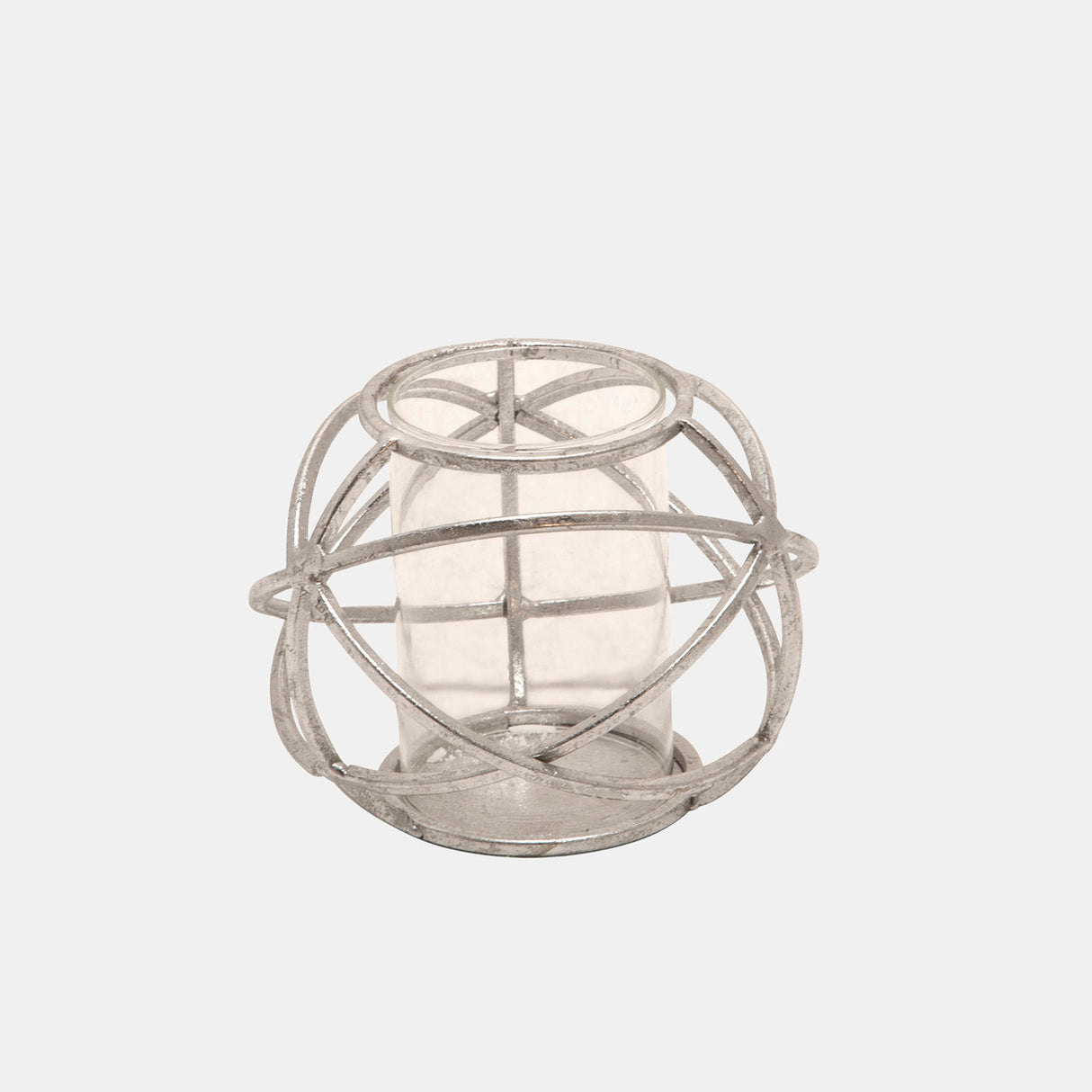 S/2 6" Orb Candle Holder , Silver from Sagebrook Home - Luna Furniture