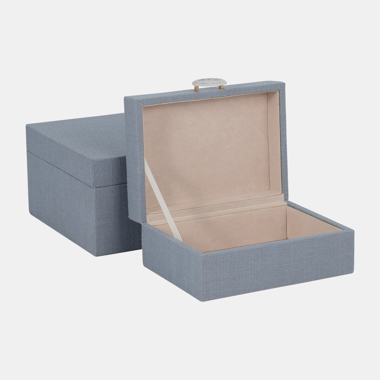 S/2 7/9" Box W/ Ring Detail, Denim Blue from Sagebrook Home - Luna Furniture