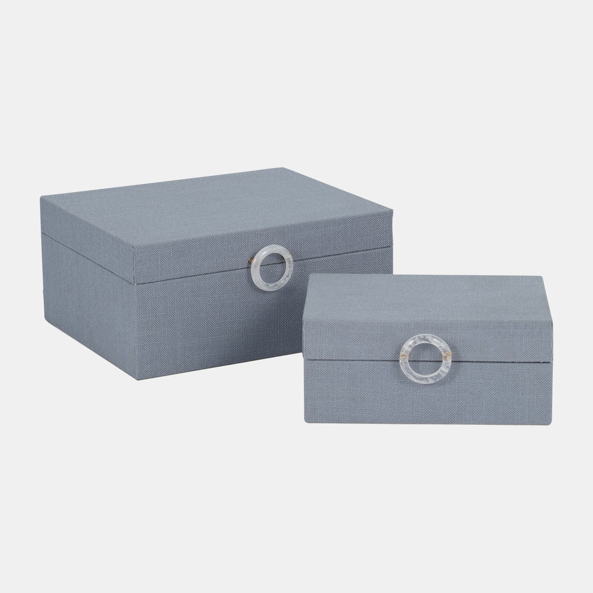 S/2 7/9" Box W/ Ring Detail, Denim Blue from Sagebrook Home - Luna Furniture