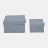 S/2 7/9" Box W/ Ring Detail, Denim Blue from Sagebrook Home - Luna Furniture