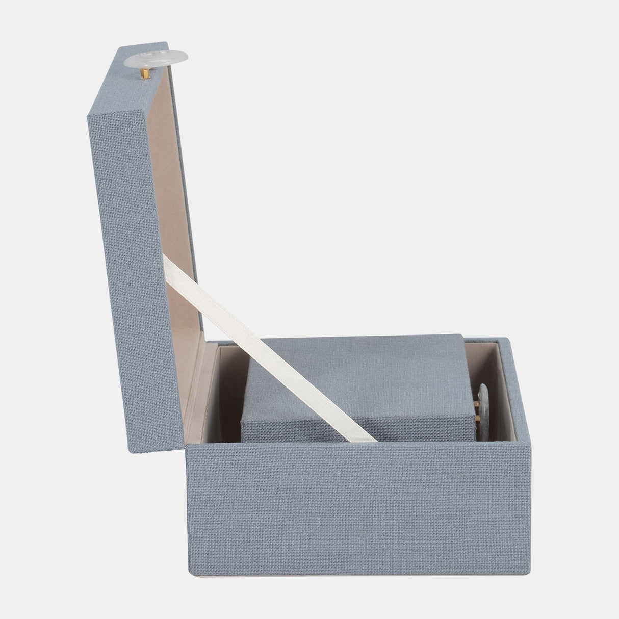 S/2 7/9" Box W/ Ring Detail, Denim Blue from Sagebrook Home - Luna Furniture