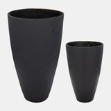 S/2 9/14", Metal Cracked Design Vases, Brass/cha from Sagebrook Home - Luna Furniture