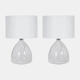 S/2 Glass 18" Table Lamp, Clear from Sagebrook Home - Luna Furniture