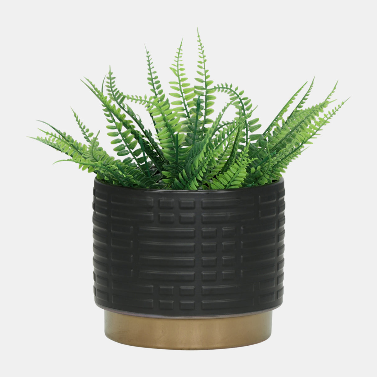 S/2 Maze Metallic Planters 6/8", Black from Sagebrook Home - Luna Furniture