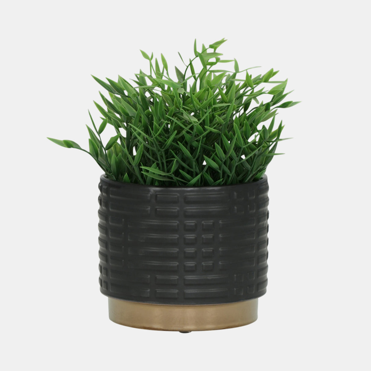 S/2 Maze Metallic Planters 6/8", Black from Sagebrook Home - Luna Furniture