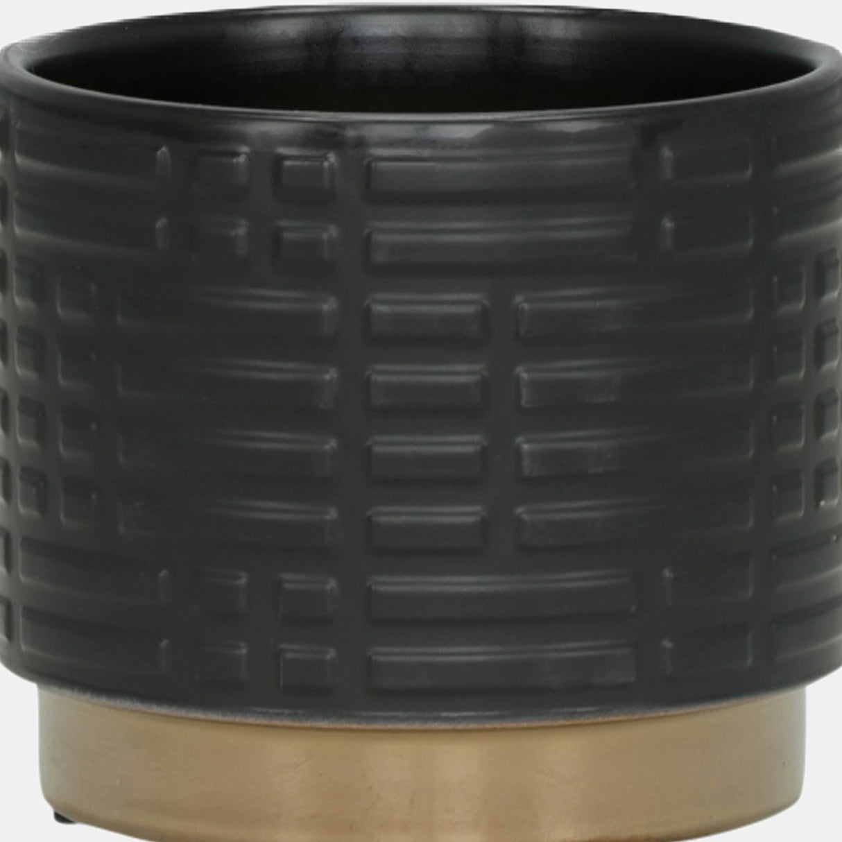 S/2 Maze Metallic Planters 6/8", Black from Sagebrook Home - Luna Furniture