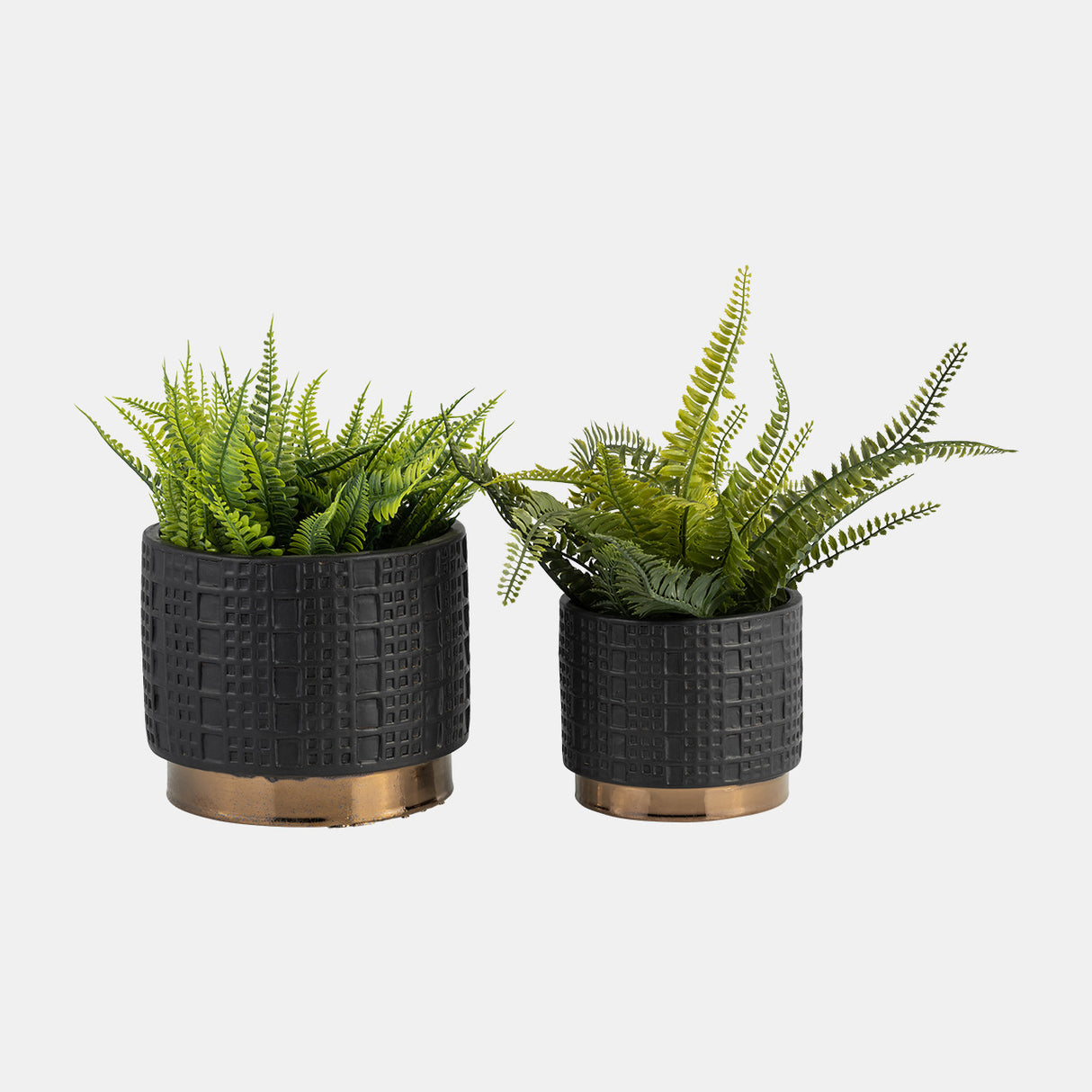 S/2 Mesh Metallic Planters 6/8", Black from Sagebrook Home - Luna Furniture