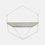 S/2 Metal / Wood Hexagon Wall Shelves, Wht/gray from Sagebrook Home - Luna Furniture