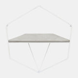 S/2 Metal / Wood Hexagon Wall Shelves, Wht/gray from Sagebrook Home - Luna Furniture