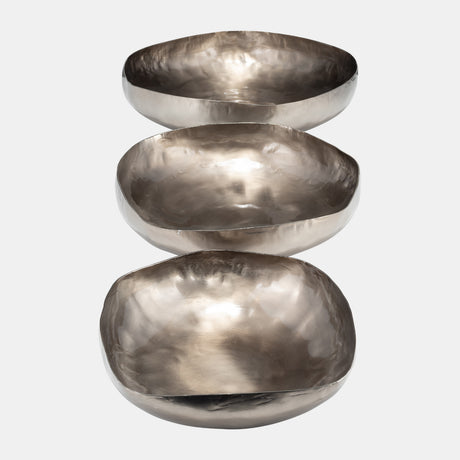 S/3 11/14/17"d Metal, Organic Shaped Bowls, Bronze from Sagebrook Home - Luna Furniture