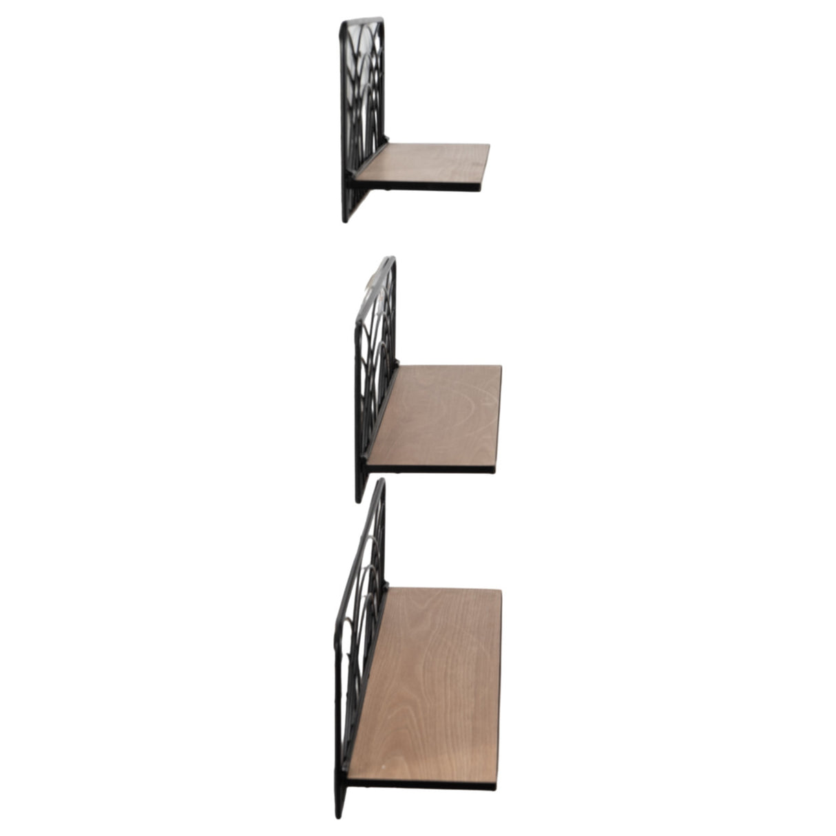 S/3 19/21/24" Wall Shelves, Natural/black from Sagebrook Home - Luna Furniture