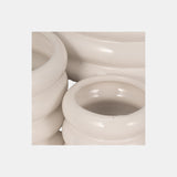 S/3 4/6/7" Stacked Rings Planters, White from Sagebrook Home - Luna Furniture