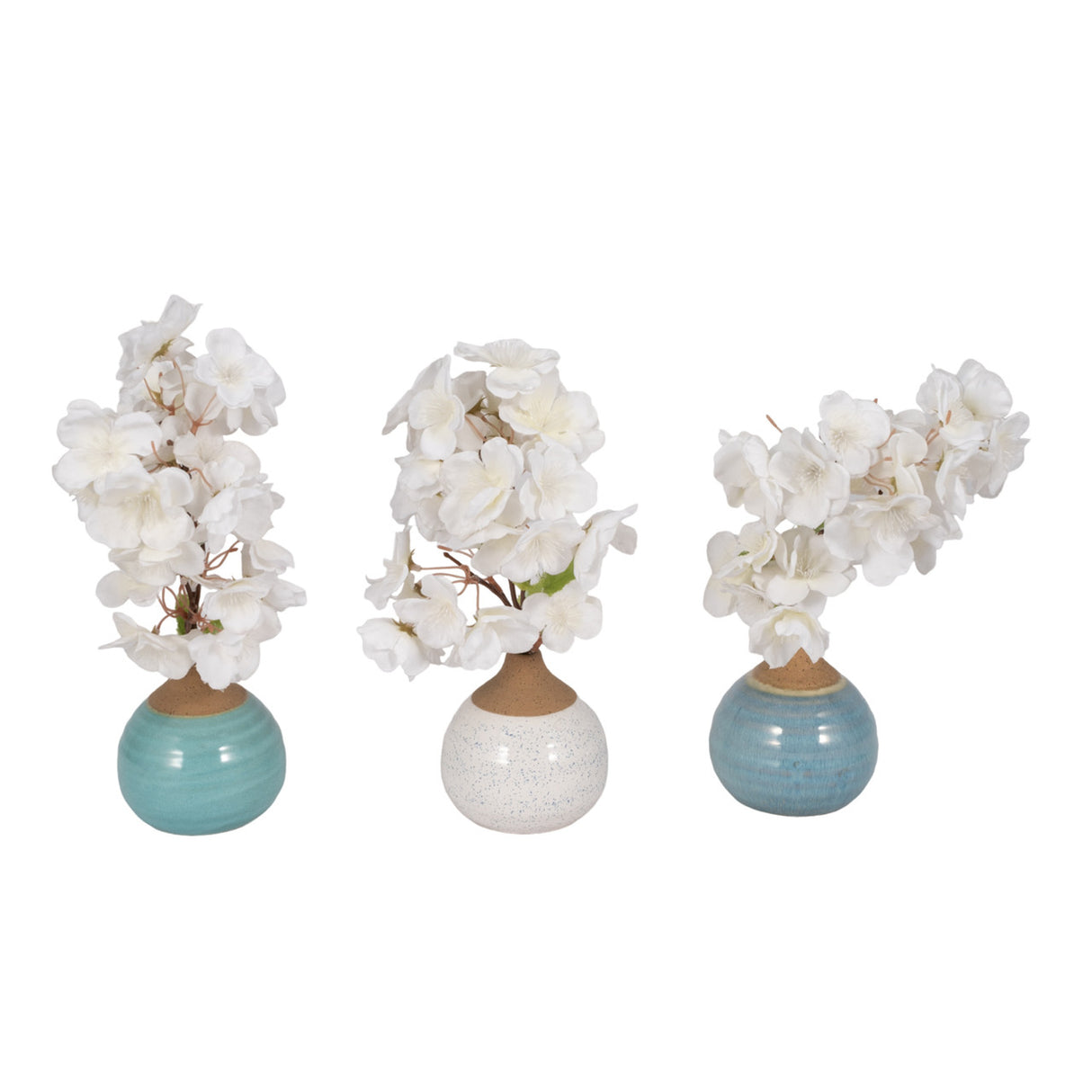 S/3 Glazed Bud Vases, Blue/turq/white from Sagebrook Home - Luna Furniture