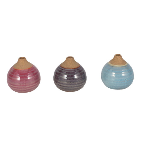 S/3 Glazed Bud Vases, Purple/blue/pink from Sagebrook Home - Luna Furniture